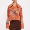 CARVER CROPPED COAT | PERSIMMON MEGA PLAID 1 CARVER CROPPED COAT | PERSIMMON MEGA PLAID -fashion 030 230605 Staud Fall Ecom 01020 web