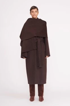 CARVER COAT | DARK CHOCOLATE -fashion 035 230605 Staud Fall Ecom 01207 web