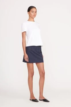 ANNETTE SKIRT | NAVY PINSTRIPE -fashion 063 230516 Staud Fall Ecom 03256 web