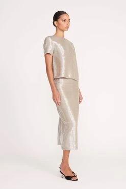 INGRID TOP | SILVER 10 INGRID TOP | SILVER -fashion 12 INGRID TOP TULIP SKIRT SILVER 0177 web