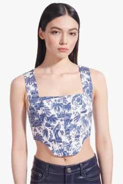ALICE TOP | CHINA BLUE TOILE