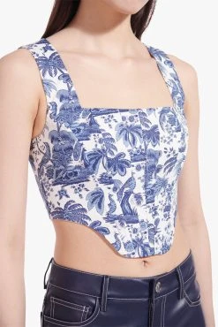 ALICE TOP | CHINA BLUE TOILE -fashion Alice Top Blue Toile Cropped Elliot Pant Navy 00202 web