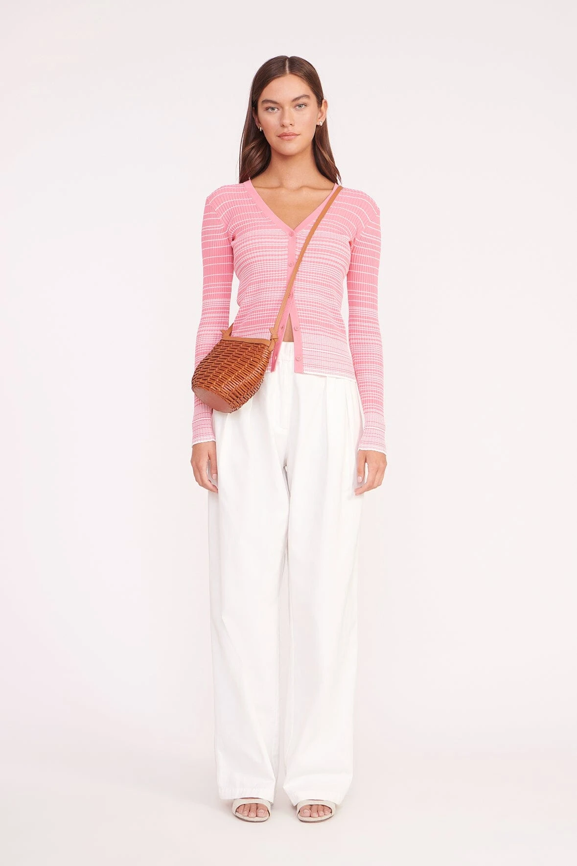 CARGO SWEATER | CORAL PINK WHITE - Image 5