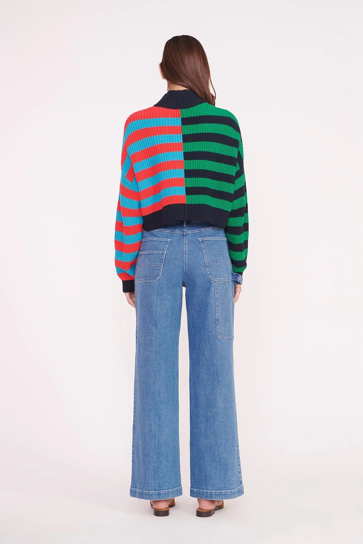 CROPPED HAMPTON SWEATER | CABANA STRIPE MULTI 6 CROPPED HAMPTON SWEATER | CABANA STRIPE MULTI - Image 4