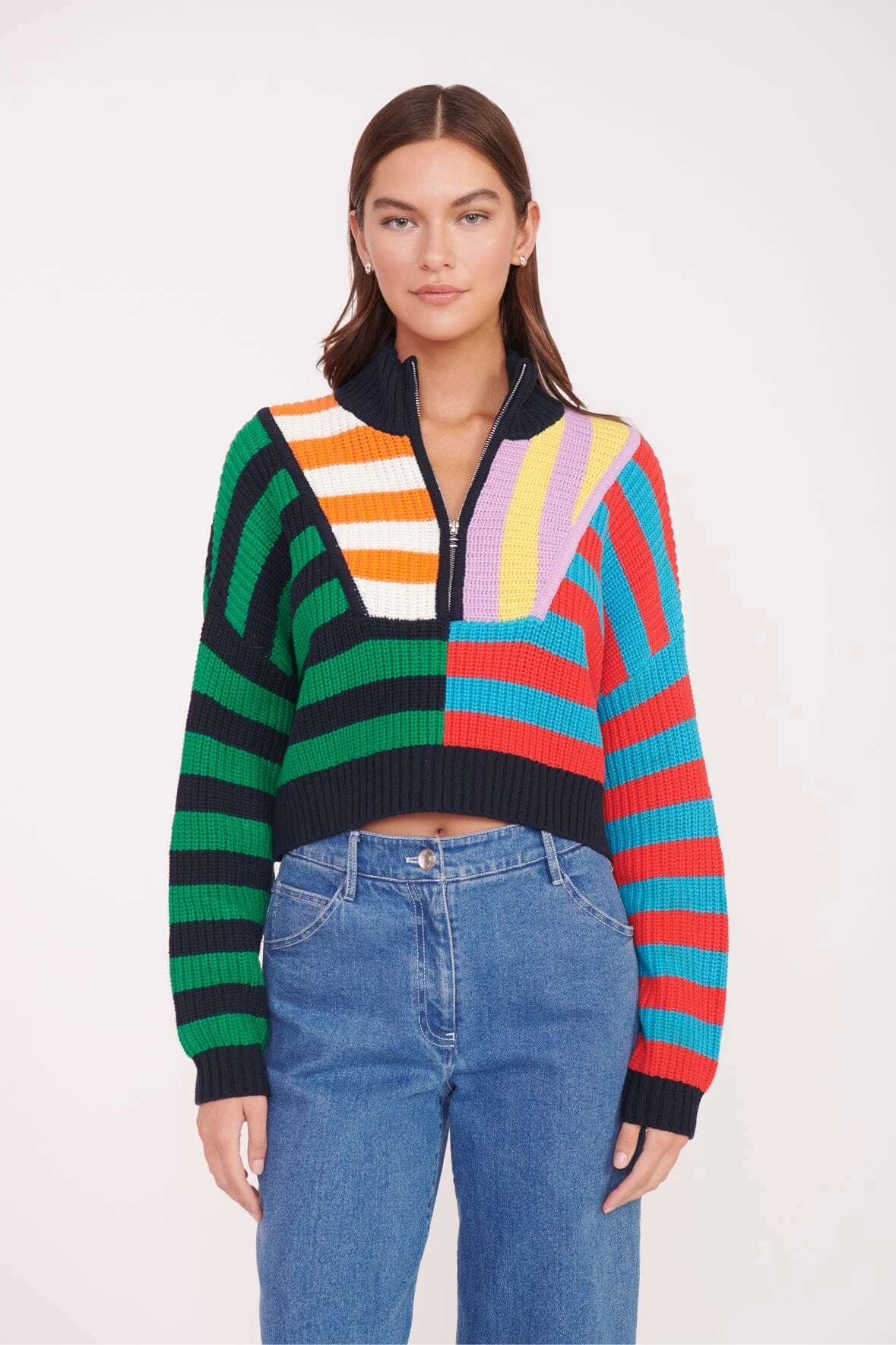 CROPPED HAMPTON SWEATER | CABANA STRIPE MULTI 3 CROPPED HAMPTON SWEATER | CABANA STRIPE MULTI