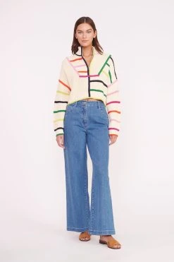 CROPPED HAMPTON SWEATER | CREAM RAINBOW MULTI -fashion CROPPED HAMPTON CREME RAINBOW MULTI 01610 web