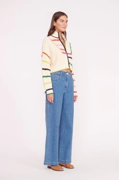 CROPPED HAMPTON SWEATER | CREAM RAINBOW MULTI -fashion CROPPED HAMPTON CREME RAINBOW MULTI 01612 web