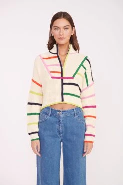 CROPPED HAMPTON SWEATER | CREAM RAINBOW MULTI -fashion CROPPED HAMPTON CREME RAINBOW MULTI 01627 web