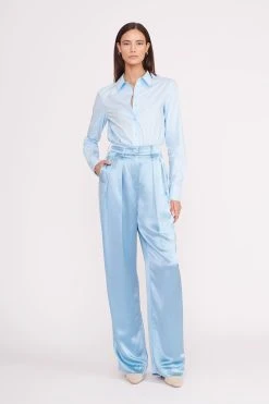 LUISA PANT | FRENCH BLUE SATIN -fashion Copyof013 230601 Staud Fall Ecom 00963 web