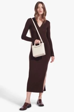 MINI SHIRLEY LEATHER BAG | CREAM -fashion Crown Dress Dark Brown 03426 web