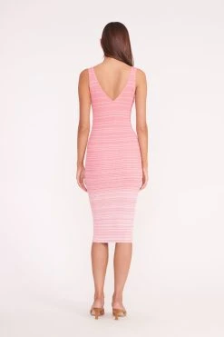 DANA DRESS | CORAL PINK WHITE -fashion DANA DRESS CORAL PINK WHITE BRIGITTE MULE TAN 01867 web 979317dc 9f57 42b7 8933 3dad7475650e