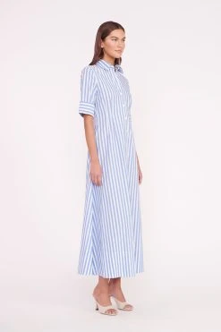 SYLVIA MULE | NATURAL LINEN -fashion JOAN MAXI DRESS SEA STRIPE 01861 web 1