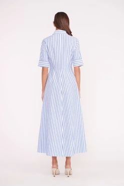 SYLVIA MULE | NATURAL LINEN -fashion JOAN MAXI DRESS SEA STRIPE 01875 web 1