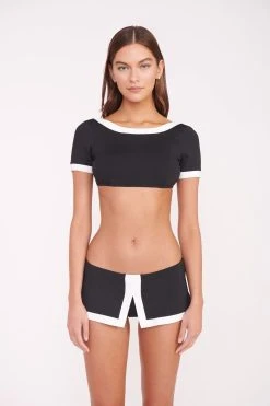 PENNY SWIM SKIRT | BLACK WHITE