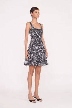 MINI WELLS DRESS | BLACK WAVY DOT -fashion MINI WELLS DRESS 007 00194 web