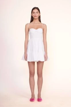 JANINE MULE | BLOSSOM SATIN -fashion Mini Landry Dress White 00654 web 1