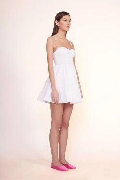 JANINE MULE | BLOSSOM SATIN -fashion Mini Landry Dress White 00660 web 1