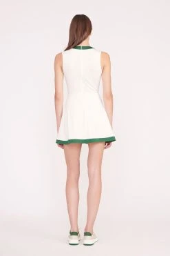 CROSS-COURT DRESS | IVORY COURT GREEN -fashion PickleBall 027 01451 edit web