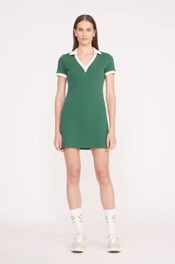 VOLLEY DRESS | COURT GREEN IVORY