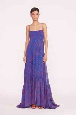 FLORENCE DRESS | LAPIS WAVY DOT