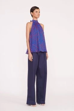 MARLOWE TOP | LAPIS WAVY DOT -fashion Pre Fall 030 00954 web