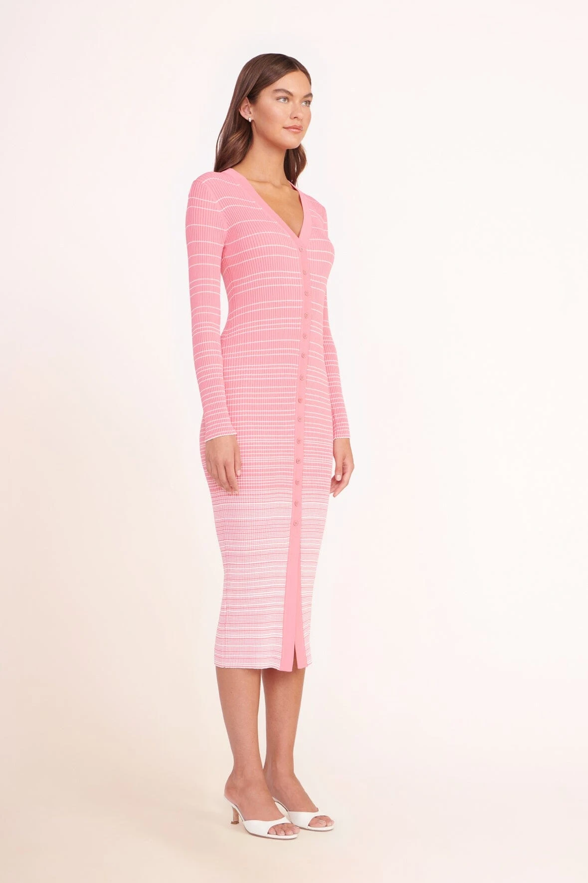 SHOKO SWEATER | CORAL PINK WHITE - Image 2