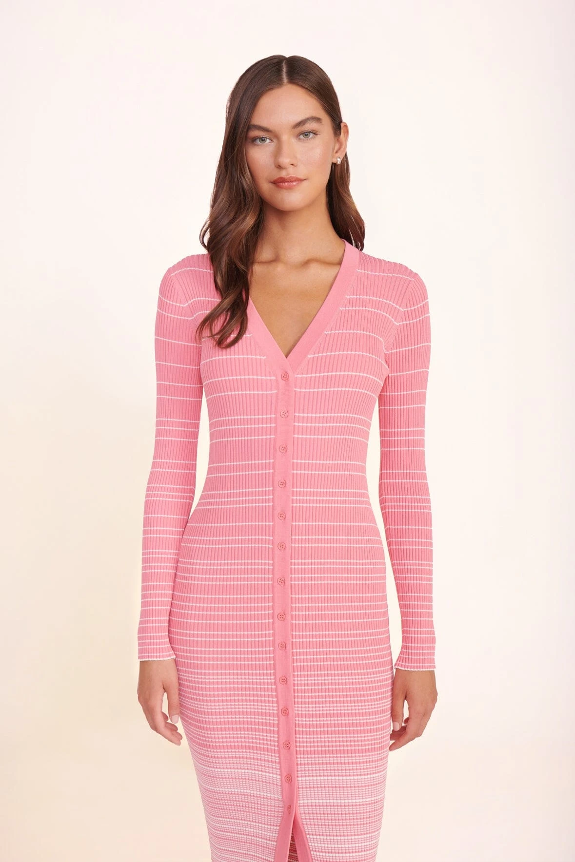 SHOKO SWEATER | CORAL PINK WHITE - Image 3