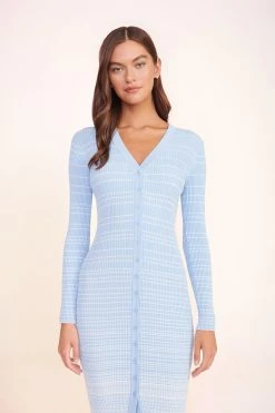 SHOKO SWEATER | FRENCH BLUE WHITE -fashion SHOKO SWEATER FRENCH BLUE WHITE BRIGITTE MULE TAN 01237 web