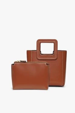 MINI SHIRLEY LEATHER BAG | SADDLE -fashion STAUD MINI SHIRLEY BAG SADDLE FALL19 2