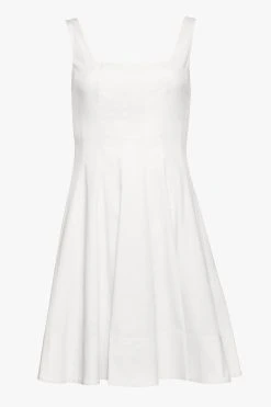 MINI WELLS DRESS | WHITE -fashion STAUD MINI WELLS DRESS WHITE POPLIN SUMMER PF 21 1