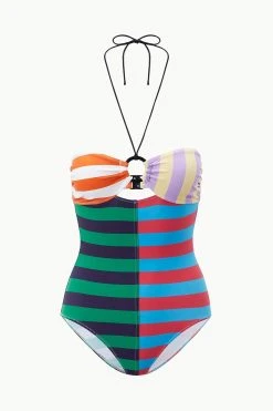 ACE RING ONE PIECE | CABANA STRIPE MULTI -fashion STAUD ACERING ONEPIECE CABM SUPF 23 ECOM 1 1