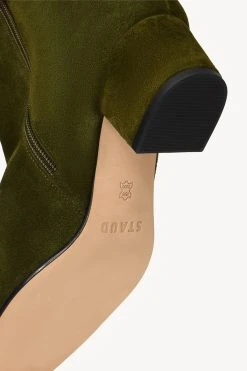AIMEE SHORT BOOT | OLIVE SUEDE -fashion STAUD AIMEE SHORT BOOT OLIVE FALL 22 ECOM 4