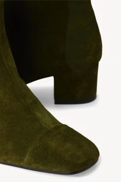 AIMEE SHORT BOOT | OLIVE SUEDE -fashion STAUD AIMEE SHORT BOOT OLIVE FALL 22 ECOM 5