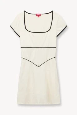 BACKSPIN DRESS | IVORY BLACK -fashion STAUD BACKSPIN DRESS IVORY BLACK SUPF 23 ECOM 1