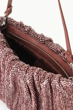 BEADED BEAN BAG | MAHOGANY -fashion STAUD BEADEDBEAN BAG MAHOGANY FALL 23 ECOM 4