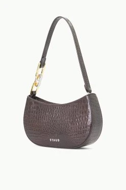 BRADY SHOULDER BAG | ESPRESSO CROC EMBOSSED -fashion STAUD BRADY SHOULDERBAG ESPRESSO FALL 23 ECOM 2