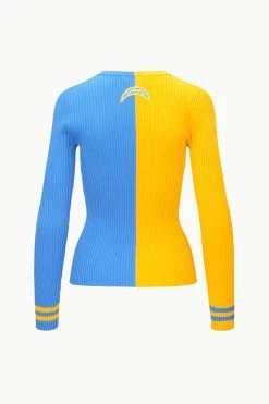 THE STAUD NFL CARGO SWEATER | LOS ANGELES CHARGERS -fashion STAUD CARGOSWEATERXNFL SWEATER LOSANGELESCHARGERS FANATICS 23 ECOM 2