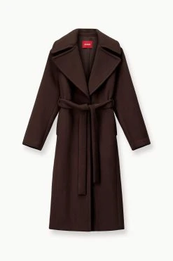 CARVER COAT | DARK CHOCOLATE -fashion STAUD CARVER COAT DARKCHOCOLATE FALL 23 ECOM 1