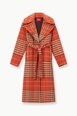 CARVER COAT | PERSIMMON MEGA PLAID 14 CARVER COAT | PERSIMMON MEGA PLAID -fashion STAUD CARVER COAT PERSIMMONMEGAPLAID FALL 23 ECOM 1