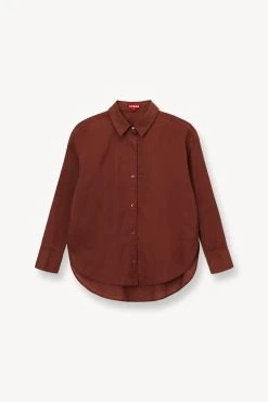 COLTON SHIRT | CLOVE -fashion STAUD COLTON SHIRT CLOVE SUPF 23 ECOM 1