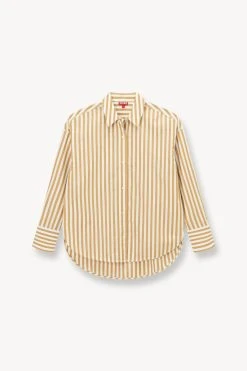 COLTON SHIRT | KHAKI STRIPE -fashion STAUD COLTON SHIRT KHAKI STRIPE SUPF 23 ECOM 1