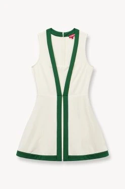 CROSS-COURT DRESS | IVORY COURT GREEN -fashion STAUD CROSS COURT DRESS IVORY GREEN SUPF 23 ECOM 1