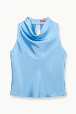 GESTURE TOP | FRENCH BLUE -fashion STAUD GESTURE WOVENTOP FRENCHBLUE FALL 23 ECOM 1
