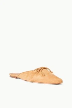 GINA MULE | CASHEW SUEDE -fashion STAUD GINA MULE CASHEW SPRING 23 ECOM 2