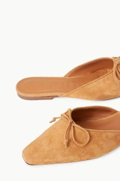 GINA MULE | CASHEW SUEDE -fashion STAUD GINA MULE CASHEW SPRING 23 ECOM 4