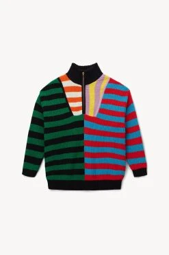 HAMPTON SWEATER | CABANA STRIPE MULTI -fashion STAUD HAMPTON SWEATER CABANASTRIPEMULTI HOLIDAY 22 ECOM 1