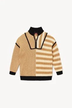 HAMPTON SWEATER | SAHARA STRIPE -fashion STAUD HAMPTON SWEATER SAHARASTRIPE FALL 22 ECOM 1