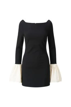 HAWTHORNE DRESS | BLACK IVORY -fashion STAUD HAWTHORNEDRESS BLACKIVORY ECOM 1