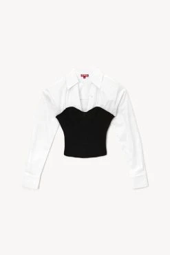 HAZEL TOP | BLACK WHITE -fashion STAUD HAZEL TOP BLACKWHITE FALL 22 ECOM 1