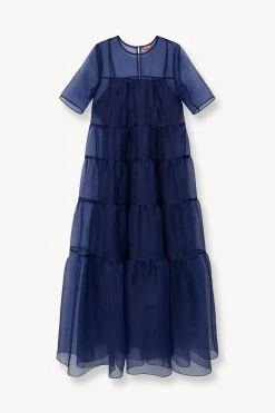 HYACINTH DRESS | NAVY -fashion STAUD HYACINTH DRESS NAVY SPRING 23 ECOM 1